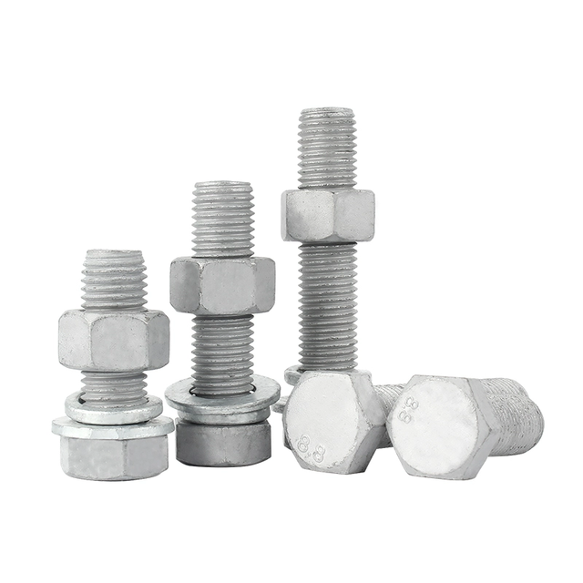 Astm A325 M24 Heavy Structural Hex Head Bolt Hot Dip Galvanized Grade 8.8 High Tensile B7 Heavy Hex Bolts and Nuts Manufacturing