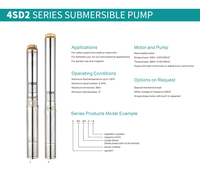 Pompe submersible multi-étages certifiée CE HOP pour puits profonds, haute pression, entièrement automatique, pour l'irrigation agricole, 0,75 CV, pompe à eau AC