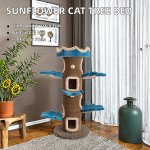 คอนโดแมวทรงดอกทานตะวันพร้อมที่นอนและเสาข่วนเล็บสำหรับแมว - Product Image 2