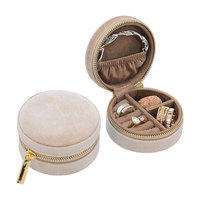 Boîte à bijoux miniature portable avec fermeture éclair pour bracelets, colliers, boucles d'oreilles et bagues, prix de fabrication, en stock