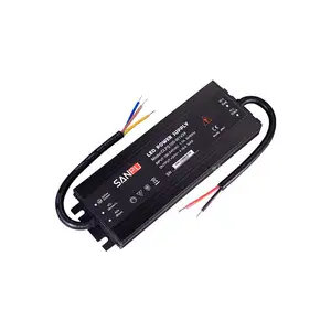 8A Constant Current Voltage LED Strip Driver 12v 24v AC To DC CCTV Switching Power IP67 Outdoor Slim Black SMPS Power Supply