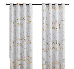 Xinlan Tùy chỉnh màu trắng và vàng màn rèm cửa kim loại vàng đá cẩm thạch hoa văn Nhiệt Cách Nhiệt rèm cửa sổ - Product Image 6