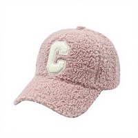 Casquette de baseball en polaire noire et beige avec visière brodée, chapeau décontracté chaud pour femmes, automne-hiver