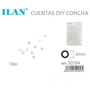 Perline di conchiglia Ilan da 6 mm, colore naturale, per creazione di gioielli fai da te, 10 pezzi - Product Image 3