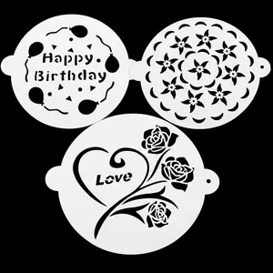 8 "rotondo floreale foglia biscotto Stencil torte modelli di cottura per fai da te matrimonio festa di compleanno torta Stencil per la decorazione