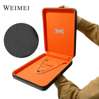 Grande boîte à bijoux en peau de crocodile en cuir véritable Hotsale Emballage de bijoux de pointe Boîte d'emballage de grand collier personnalisée Wi