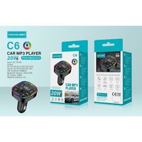KOUVOLSEN C6 Pemutar MP3 Mobil Plastik dengan Dukungan WMA/WAV 20W Bluetooth5.0 PD3.0 & QC3.0 Pengisian Cepat untuk Mendengarkan Musik