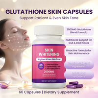 Capsules de glutathion pour éclaircir la peau 500 mg avec vitamine C pour la réduction de la mélanine, soutien antioxydant et uniformisation du teint OEM