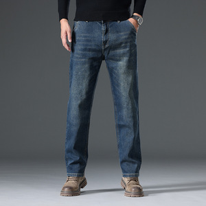 <span class=keywords><strong>Jeans</strong></span> in Denim di Cotone OEM 2026, Gamba Dritta, Foderati in Pile, Vestibilità Comoda, <span class=keywords><strong>Pantaloni</strong></span> Casual da <span class=keywords><strong>Uomo</strong></span>, Nuovi <span class=keywords><strong>Pantaloni</strong></span> Elasticizzati - Product Image 2