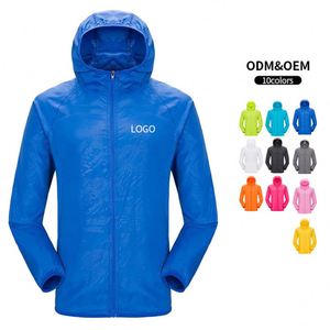 <b>Summer</b> Custom UV Protection Quick Dry Windbreaker <b>Jacket</b> Outdoor Sports Sunproof <b>Lightweight</b> Breathable Hooded Polyester/Rayon - Product Image 3