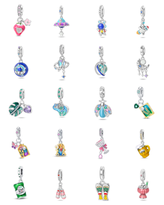 Série de boucles de positionnement pour bracelets, pendentifs breloques en zircon en forme de cœur, DIY, en or blanc et argent, tendance - Product Image 2