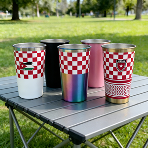 Gobelets rouges pour fête, gobelet en acier inoxydable de 16 oz, verre à boire de qualité supérieure, gobelet incassable, sans BPA, gobelets écologiques pour fête, cocktail - Product Image 1