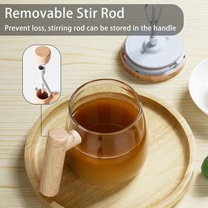 Taza Autoagitadora Eléctrica de Vidrio con Asa y Tapa, Taza de Café Autoagitadora de Alta Velocidad, Taza con Agitación Automática - Product Image 6