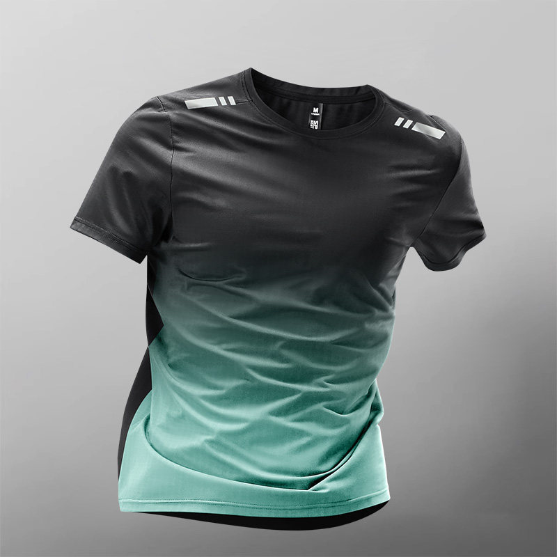 Camisa de manga corta verde degradado