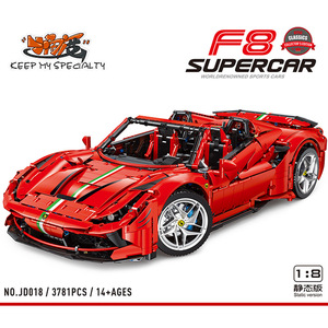 JD018 Tech Sports Car for F8 1:8 Scale Plastic Battery-Powered <b>Building</b> <b>Blocks</b> Puzzle Toy with 50 <b>Blocks</b> Boys Assembly Gift - Product Image 4