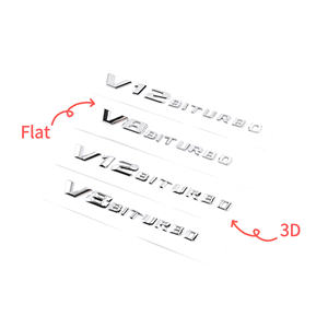 Emblema Auto 3D in ABS V8 V12 Biturbo Adesivo per Parafango per C63S E63 CLS63 Cromato Nero per <span class=keywords><strong>Mercedes</strong></span> <span class=keywords><strong>Benz</strong></span> - Product Image 3
