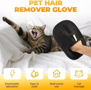 Pet Grooming <b>Cat</b> Hair Removal Glove for Clothes Bed Mat <b>Sofa</b> Pet Hair Remover Glove Pet Massage Cleaning Deshedding Glove - Product Image 3