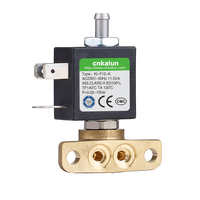 Válvula de agua de latón de 3 vías DC12V/24V AC240V, solenoide de plástico de alta presión