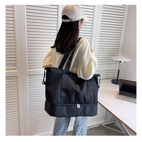 Qetesh sac de sport extensible logo personnalisé grande capacité sac de voyage à compartiments multiples avec poche humide