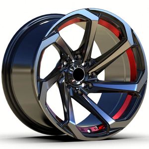Cerchi per Auto da 18 Pollici 8.5J Neri Lavorati con Finitura Rossa Stile Racing 4X100 5X114.3 - Product Image 3