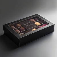 Boîtes de chocolat imprimées en boîte magnétiques en carton de luxe recyclables Boîte de bonbons alimentaires en plastique transparent