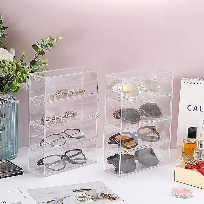 Clear Sunglass Case Drawer Organizer for Eyewear