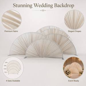 ZKAI Elegant <strong>Wedding</strong> Semicircle <strong>Backdrop</strong> Decoration Fan Shaped <strong>Stands</strong> and Drapery <strong>Backdrop</strong> Arch - Product Image 3