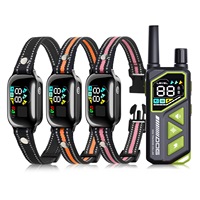 Collier de dressage à distance pour 3 chiens, étanche IPX7, mode bip, rechargeable, réfléchissant, à libération rapide