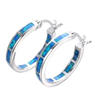 Boucles d'oreilles en opale de feu de 20 mm pour femmes
