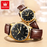 Montre à quartz OLEVS 6896 pour homme, marque haut de gamme, date, semaine, lumineuse, bracelet en cuir, sport, affaires, mode, montre-bracelet pour femme