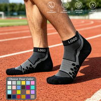 Chaussettes de sport respirantes en coton avec logo de marque, résistantes à l'usure, pour la course et la gym, vente en gros, personnalisables