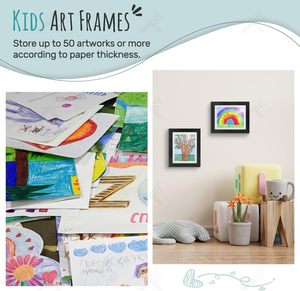 Cadres d'affichage artistiques en bois pour enfants, à ouverture magnétique, personnalisables en fer, couleur et taille sur mesure pour photos et dessins - Product Image 6