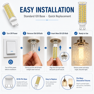 หลอดไฟ LED ข้าวโพด G9 7W 138LED 800-850LM AC 120V/230V SMD ปรับความสว่างได้ FCC ETL CE RoHS 15000H รับประกัน 2 ปี โคมไฟระย้า - Product Image 6