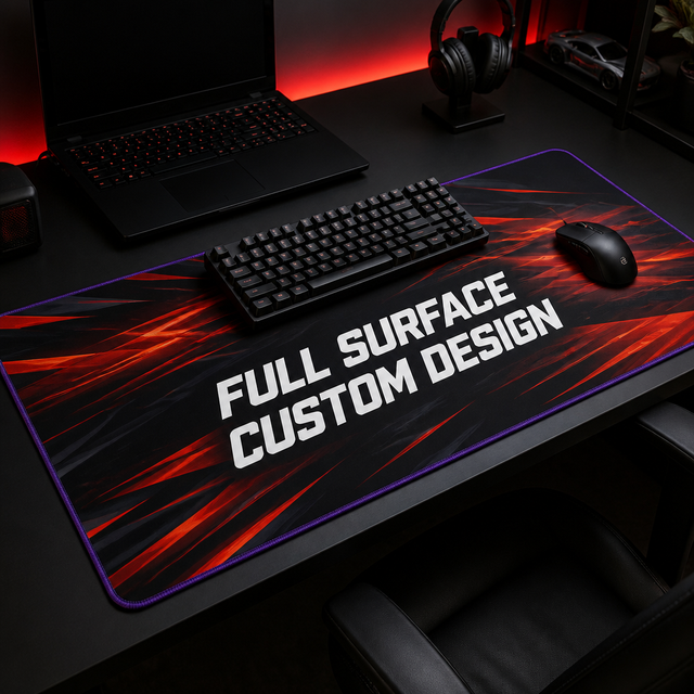 Ideskmat Pro Esports 90x40 Gaming Pad XXL Natural Rubber Stitched Edge High Performance Playmat Extended Large Fabric Desk Mat