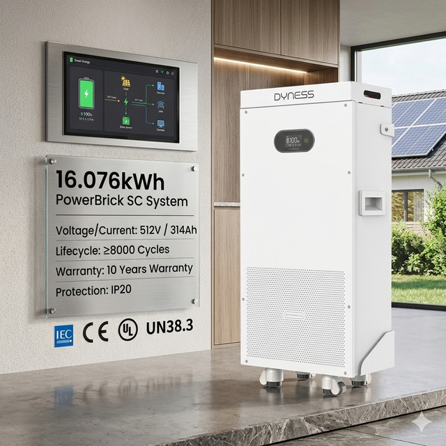Dyness Powerbrick 14.3kWh 16kwh 10kwh LiFePO4 Wall Mounted Lithium Battery for Home Solar Energy Storage 8000 Cycles