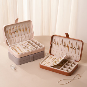EVERWIN Boîte de rangement à <span class=keywords><strong>bijoux</strong></span> de <span class=keywords><strong>grande</strong></span> <span class=keywords><strong>capacité</strong></span>, haut de gamme, portable, pour colliers, boucles d'oreilles, bagues - Product Image 2