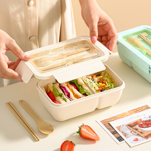 Microwave Safe Plastic Compartment Lunch <b>Box</b>, Lightweight Bento <b>Box</b> for Students & Office Workers, Diet Food <b>Container</b> - Product Image 2