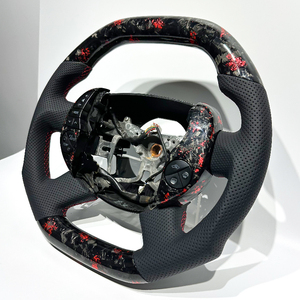 Volant sport à 3 branches en fibre de carbone forgée rouge, compatible avec Renault <span class=keywords><strong>Clio</strong></span> <span class=keywords><strong>4</strong></span> - Product Image 2