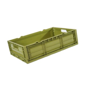 Collapsible Fold Plastic Stack Storage Tote Bins Moving Turnover Crate With Lid Handle For Picnic Trunk