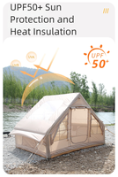 Tente gonflable portable en tissu Oxford de 6,3 mètres carrés avec deux portes et un grand hublot