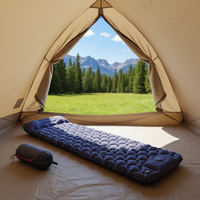 Matelas gonflable de haute qualité, durable, imperméable, avec pompe intégrée, ultraléger, pliable, pour le camping et les voyages, 1-2 personnes, portable