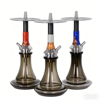 En gros, Grand ensemble de chicha à gravité de style allemand en résine et acier inoxydable, avec base en verre et accessoires