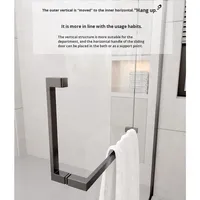 Cabine de douche coulissante simple moderne avec cadre métallique brossé et verre trempé pour hôtel de luxe, appartement, salle de bain vapeur