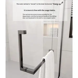 Mampara de ducha moderna con puerta corredera para hotel de lujo, con estructura metálica completa y cristal templado, cabina de baño de vapor. - Product Image 6