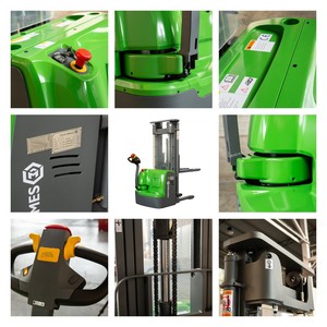 Gerbeur électrique piéton MOVMES 750-2000 kg à batterie lithium avec pneus pleins et déplaceur latéral, levée 1,6-3 m - Product Image 3