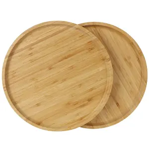 Placa redonda de bambú para cocina, platos de bambú de alta calidad