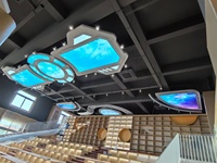 Panneau lumineux de plafond rétroéclairé en film souple extensible - Boîte à lumière LED imprimée UV IP65, cadre en aluminium pour supermarché