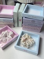 Haute Qualité Bande De Cheveux Cravates Chouchou Mailer Boîte Délicat Bijoux Cosmétique Affichage Emballage Boîte avec Fenêtre Transparente