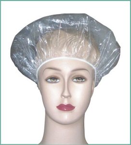 Customized waterproof thickening elastic transparent shower Cap Salon Hotel travel disposable plastic PE shower cap