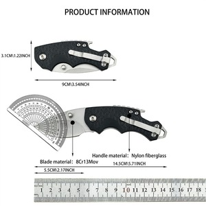 Cuchillo de Hoja Fija para Exteriores 3800 EDC, Modelo 107, Multifuncional, Mini, Portátil, para Camping, Caza y Pesca, Acero 8Cr13MoV, Nylon - Product Image 6